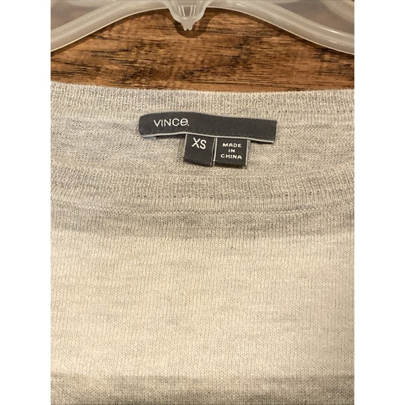 Vince Merino Wool Blend Striped Sweater Preppy Basic Minimalist Women's Sz XS - Picture 3 of 4